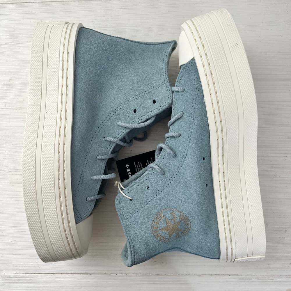 Converse blue suede platform women’s sneakers